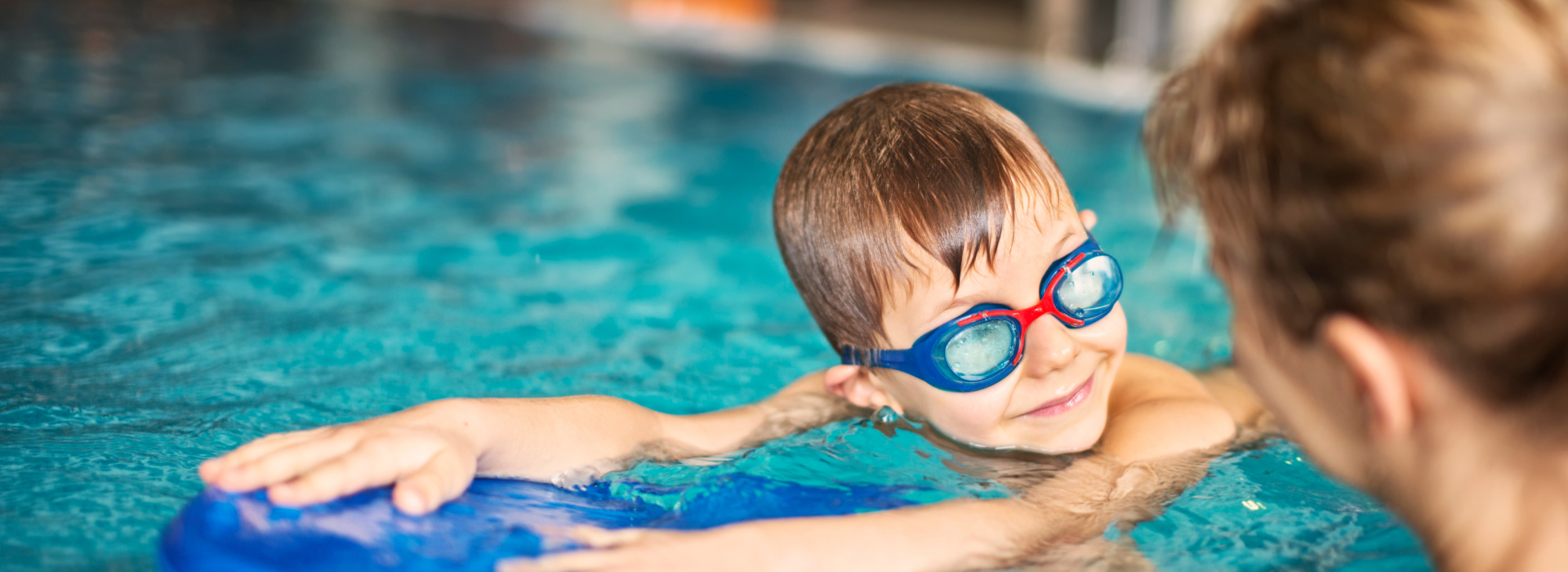 Child in a swimming lessons