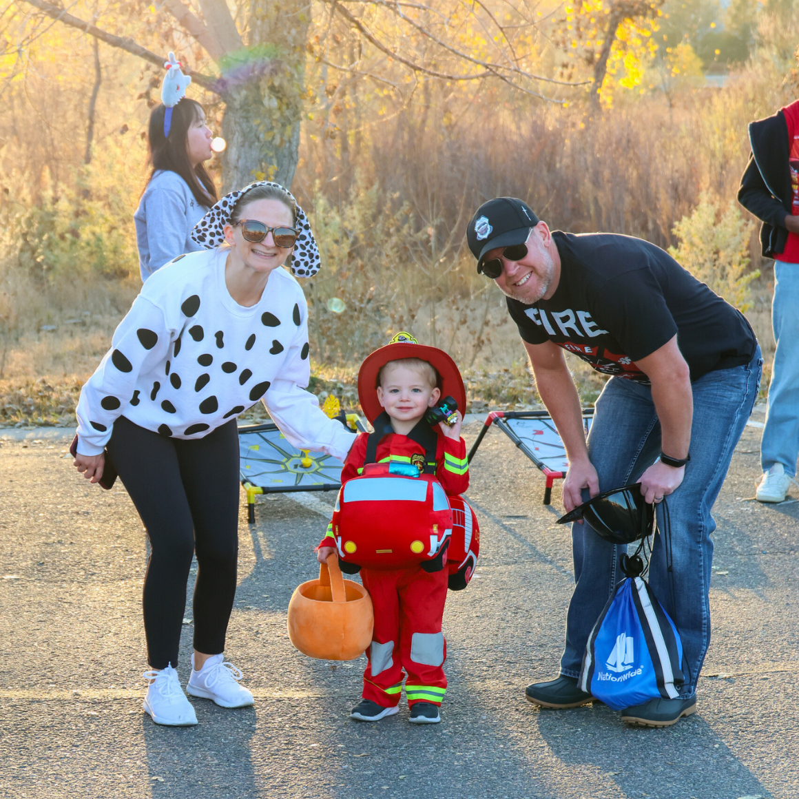 Halloween Trunk or Treat - Firetruck, dalmatian, and fireman family costume