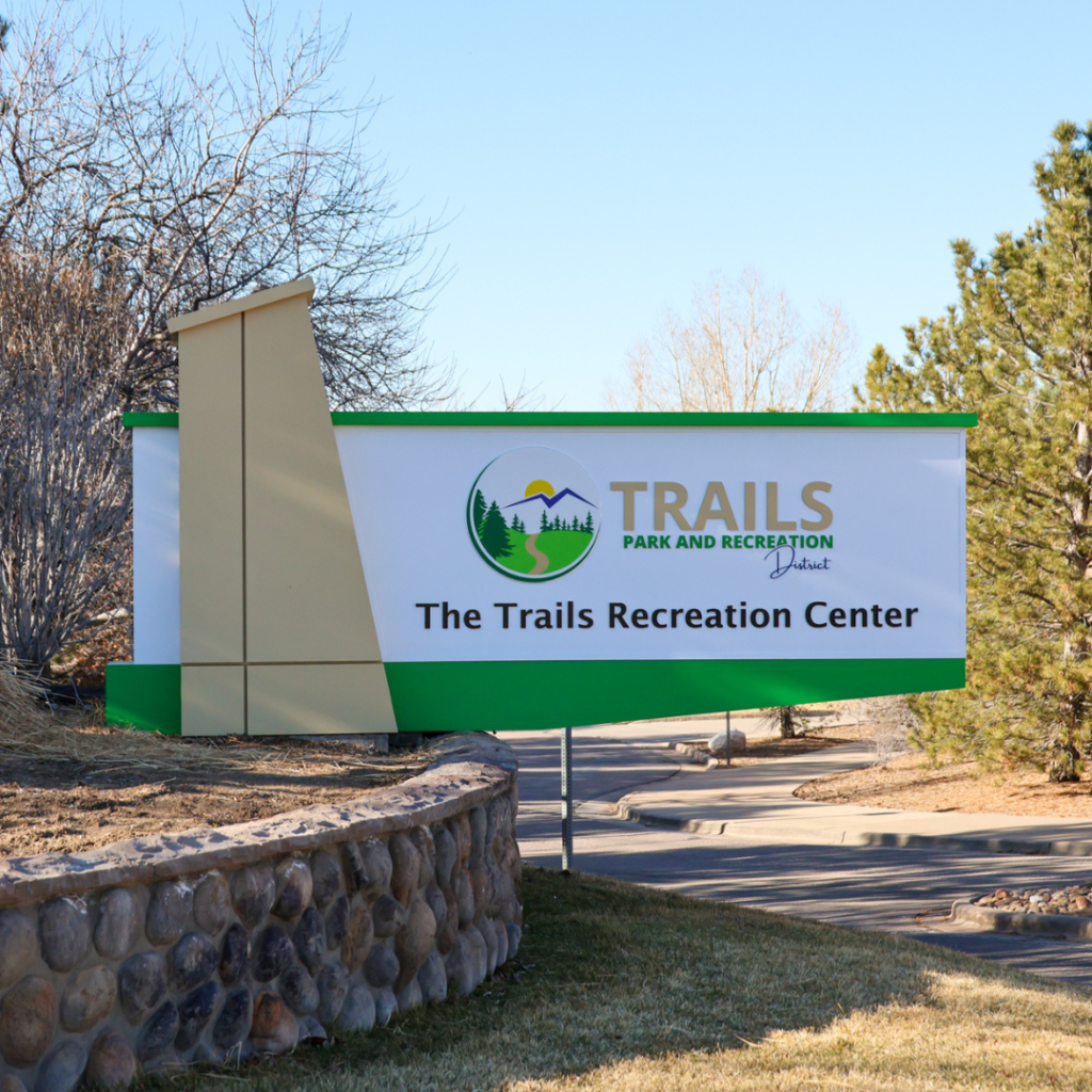 New TPRD Rebranded Signs at Trails Recreation Center