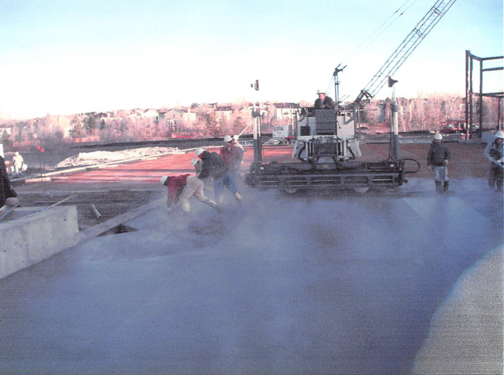 December 2003 Construction Pictures: Concrete slab pour in progress