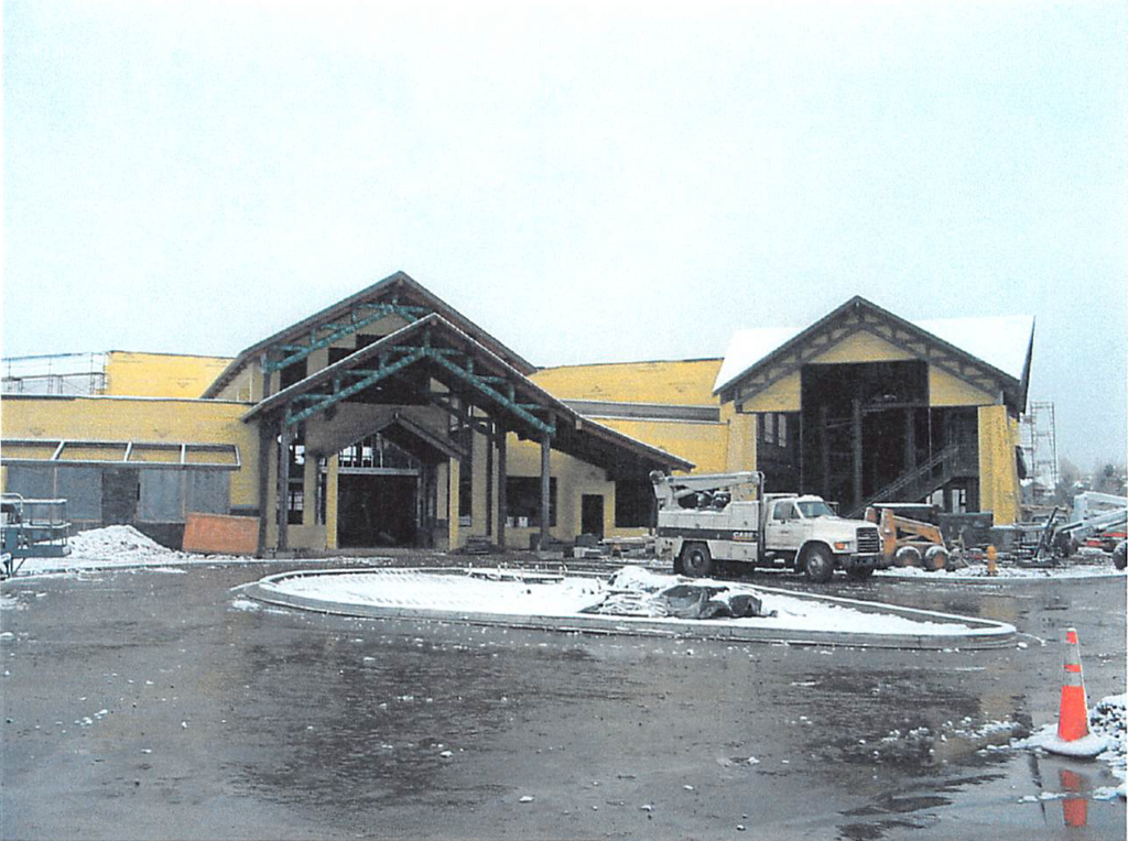 February 2004 Exterior sheathing completed at main entrance