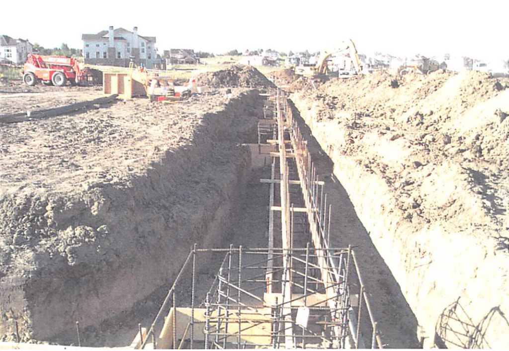 Foundation forming and rebar placement for the trails recreation center