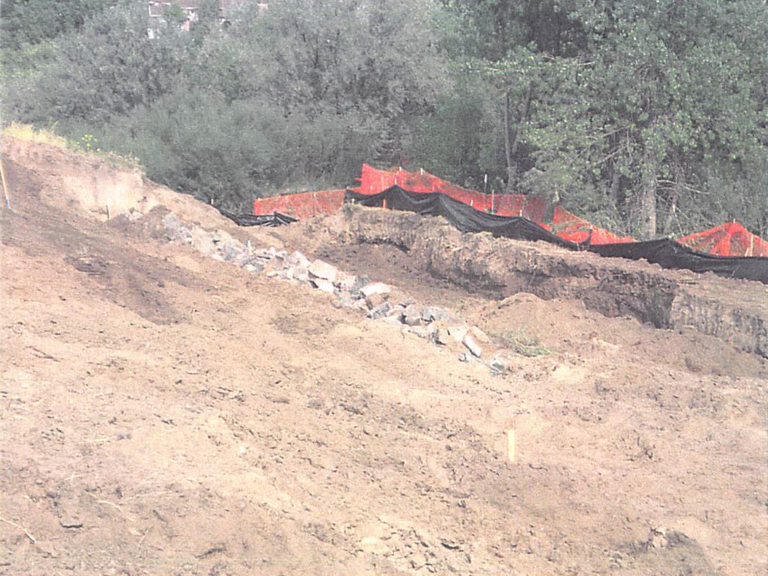 Initial installation of the Rip Rap along Piney Creek