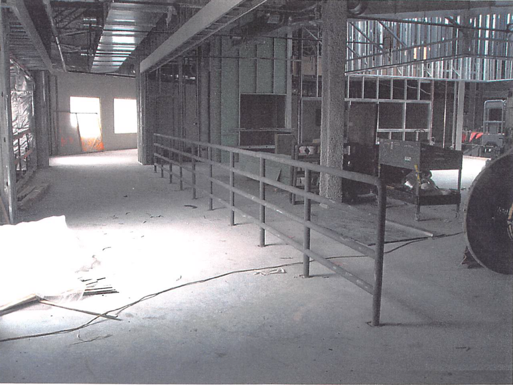 April 2004 | Installation of interior steel railings in progress