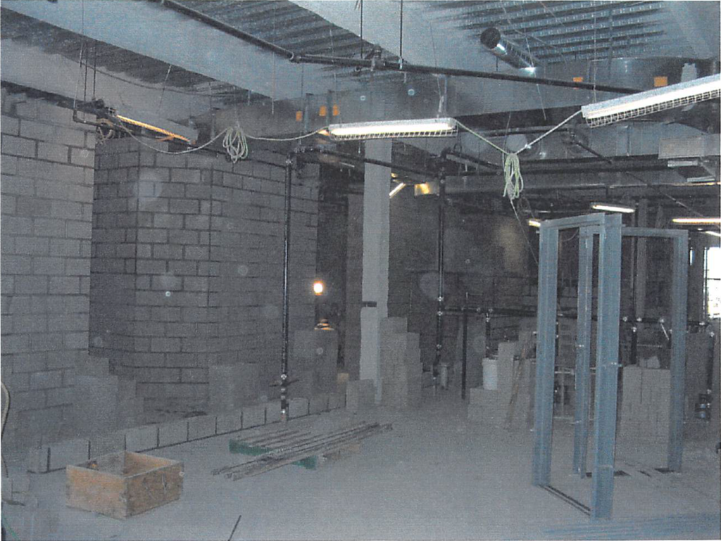 March 2004 Masonry and doorframes in progress at locker rooms