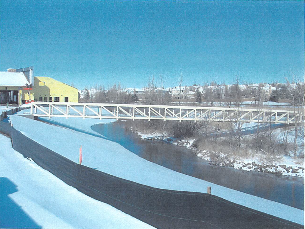 January 2004 New Piney Creek Bridge and a completed section of bank stabilization