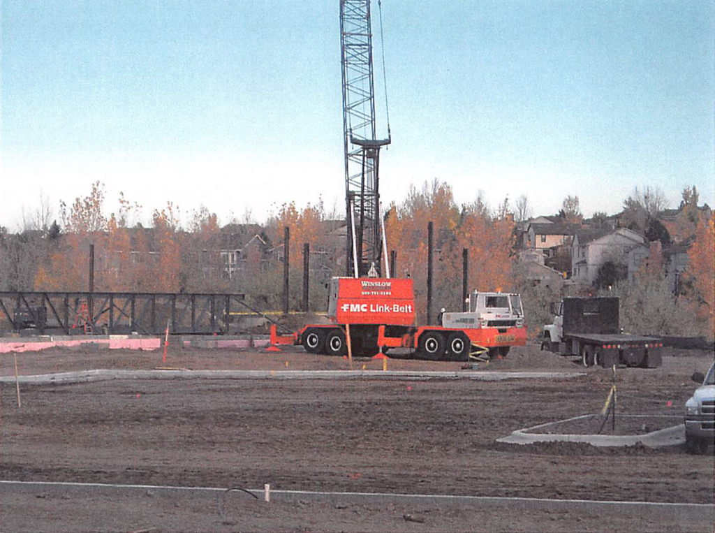 October 2003 Construction Pictures: trails recreation center structural steel erection begins