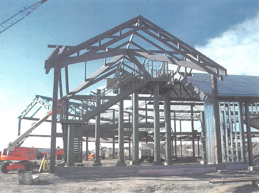 November 2003 Construction Pictures: water slide structure in place