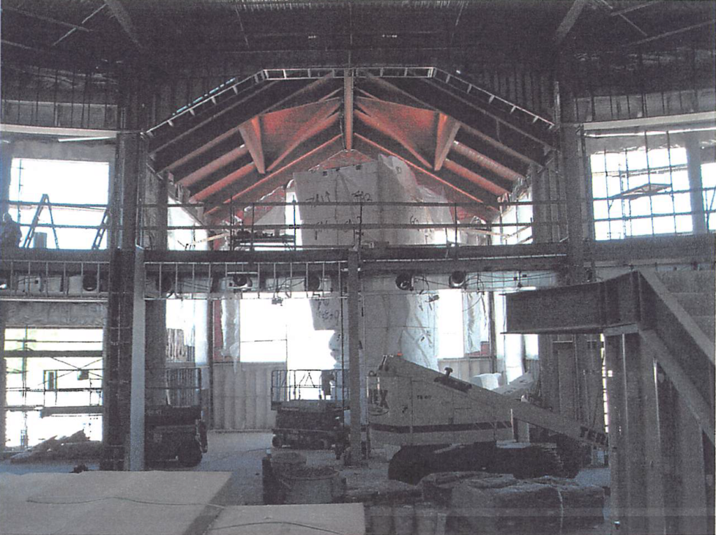 May 2004 | Climbing wall construction nearly complete