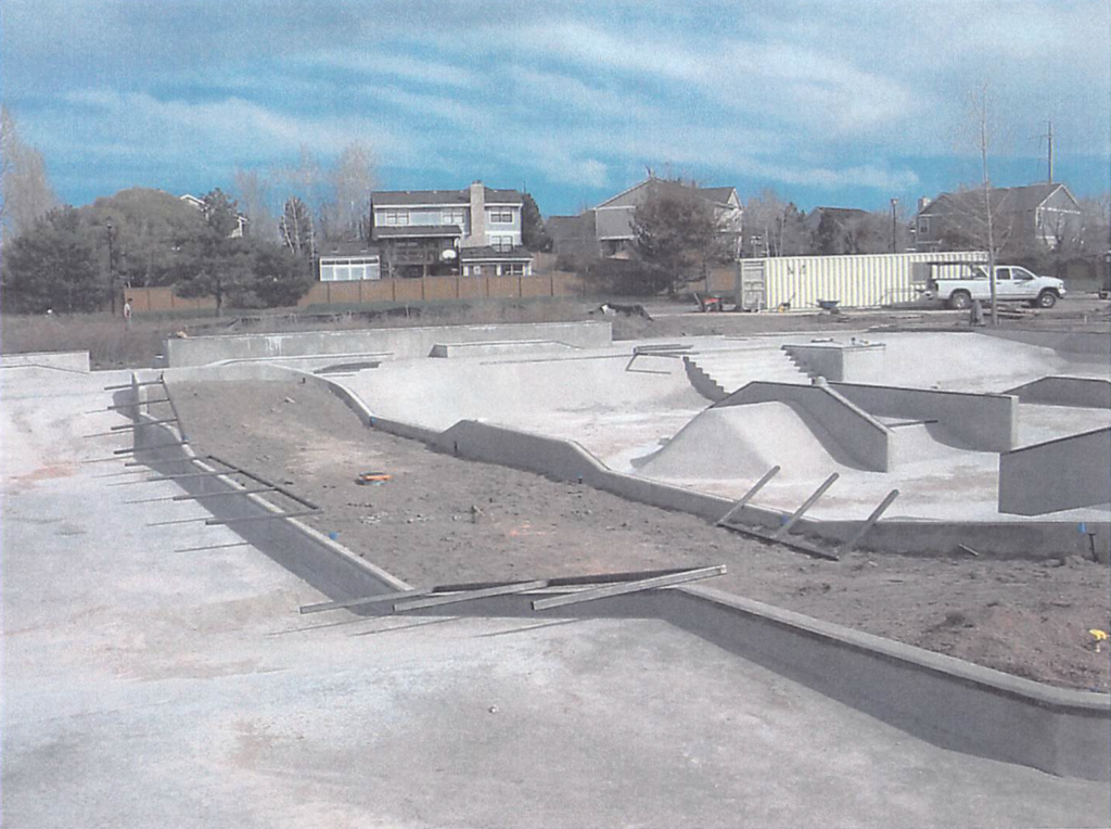 October 2004 | Street area ramps poured. Railing installation in progress