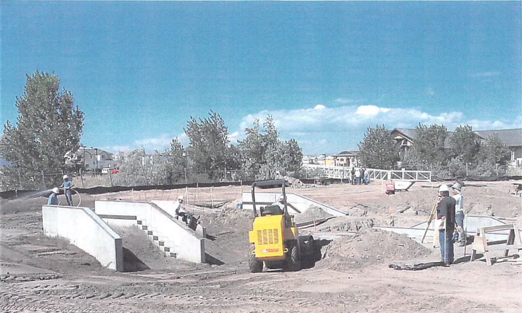 July 2004 | Street area wall pours in progress