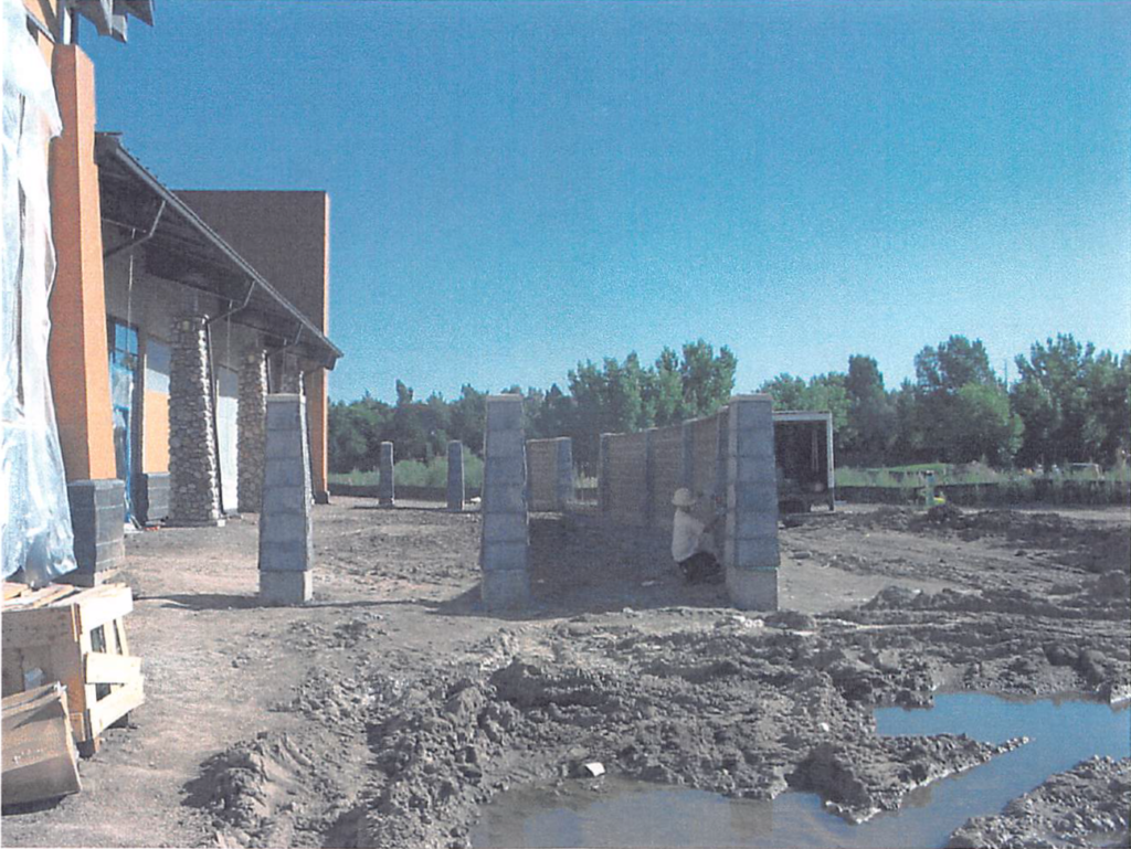 June 2004 | Walls in progress at Leisure Pool outdoor deck area